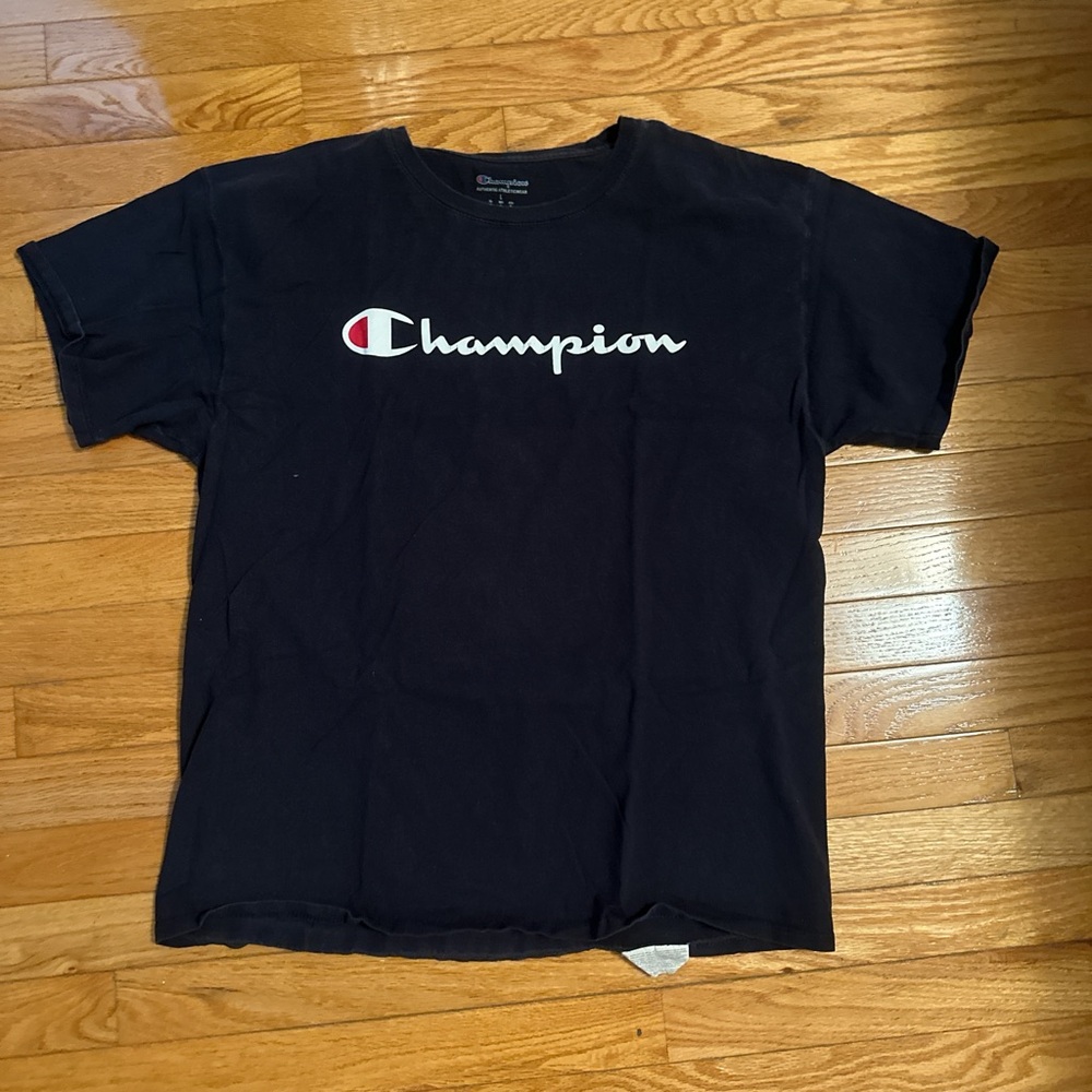 Champion Black Short Sleeve Men's Tee